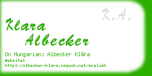 klara albecker business card